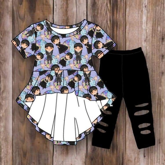 NEW WEDNESDAY DISTRESSED TWO PIECE SET